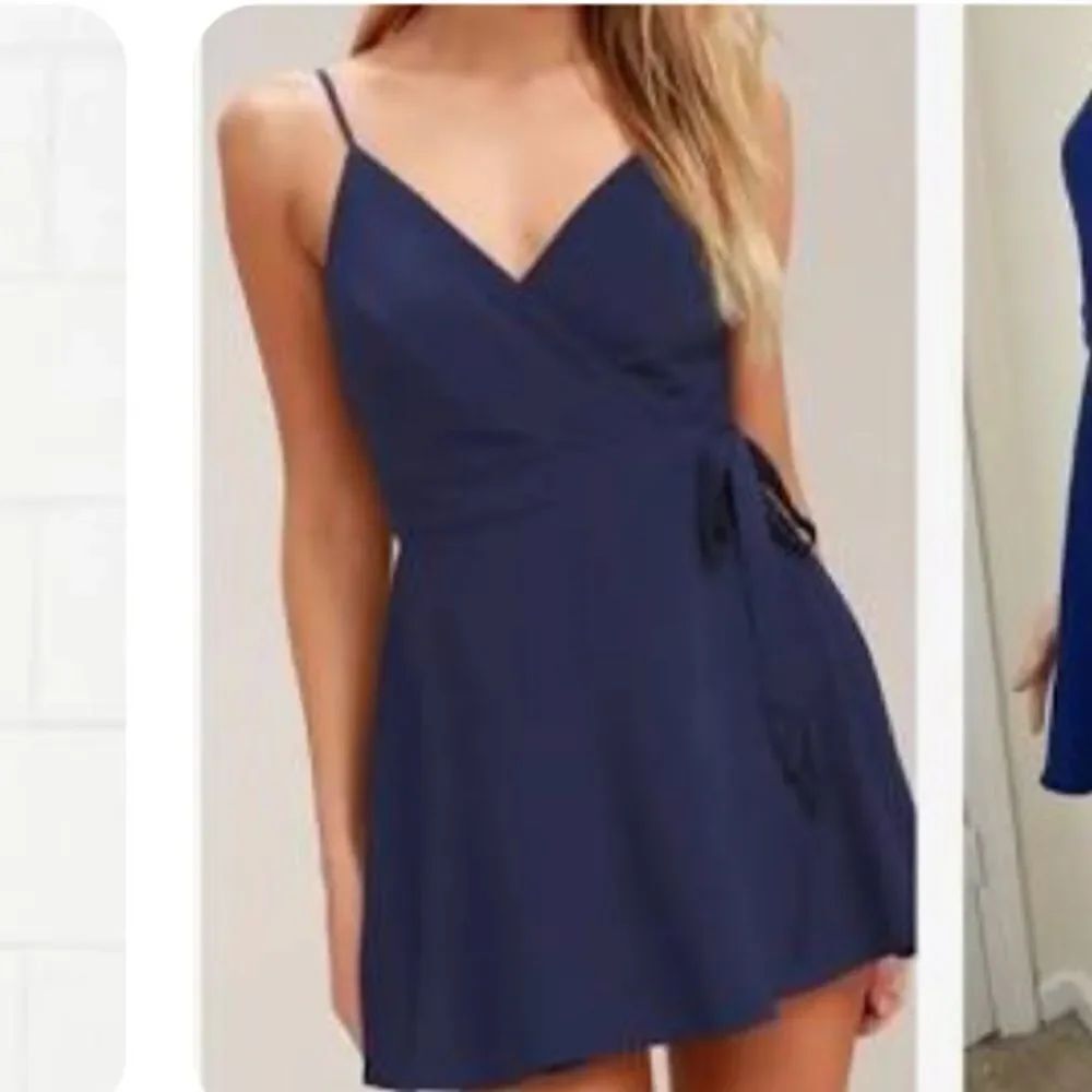 Lulu’s navy blue v-neck skirted S romper